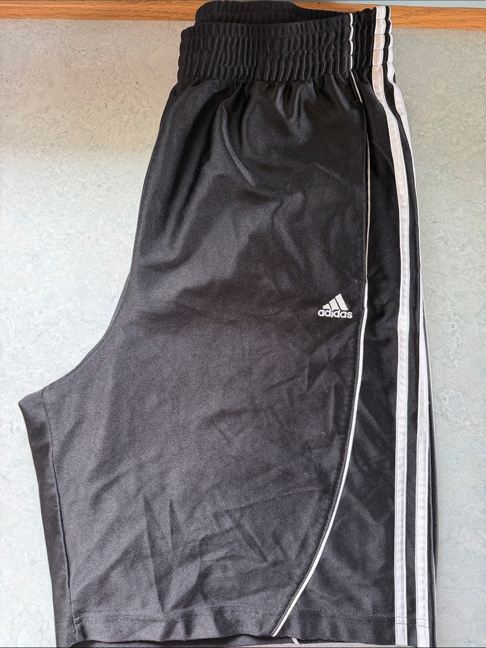 adidas Black Athletic Shorts with White Side Stripes